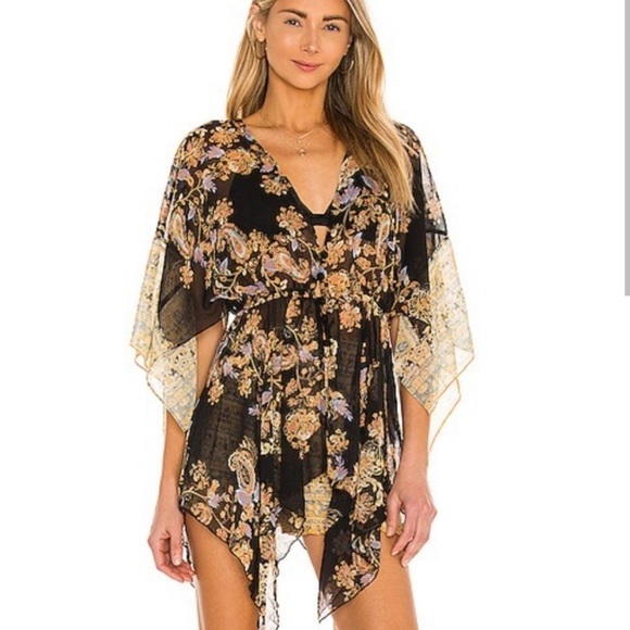 Free People Tops - Free People Dream State Tunic Kimono Black Boho Top Size Medium